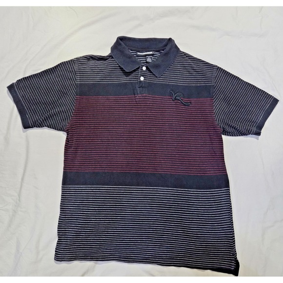 Rocawear Other - VTG ROCAWEAR Short Sleeve Striped Collared Polo Shirt Mens Sz L 100% Cotton Y2K